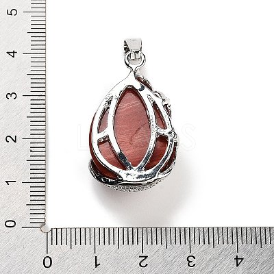 Natural Red Jasper Teardrop Pendants G-G112-03P-11-1