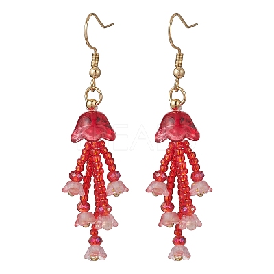Glass Seed & Glass Beaded Dangle Earrings EJEW-MZ00687-04-1