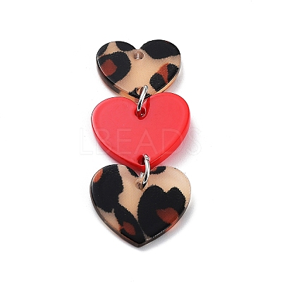 Valentine's Day Opaque Acrylic Pendants OACR-P025-C03-1