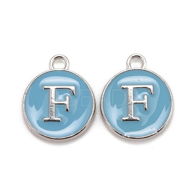 Platinum Plated Alloy Enamel Charms X-ENAM-S118-04F-P-1