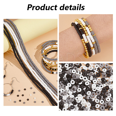 12 Strands 3 Colors Handmade Polymer Clay Beads Strands CLAY-PH0001-96B-1