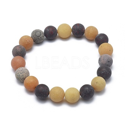 Natural Mixed Gemstone Bead Stretch Bracelets BJEW-K212-C-029-1