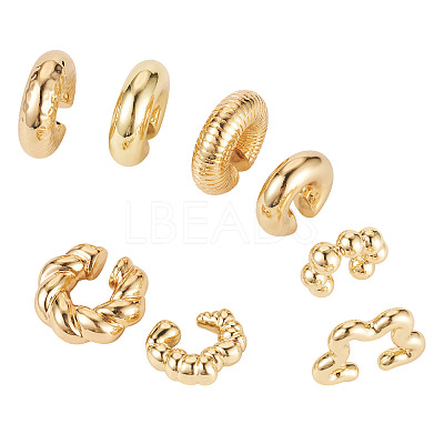 2 Sets 2 Style Adjustable CCB Plastic Cuff Earrings EJEW-TA0001-54-1