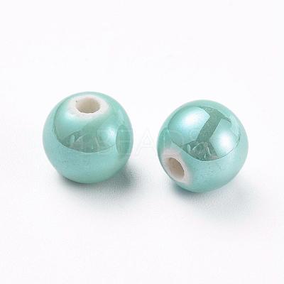 Glazed Porcelain Beads PORC-D001-10mm-03-1