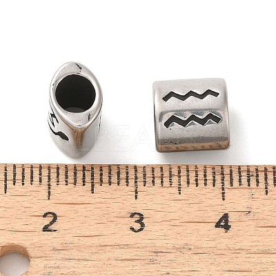 Oval with Constellation 304 Stainless Steel Beads STAS-E215-05AS-12-1