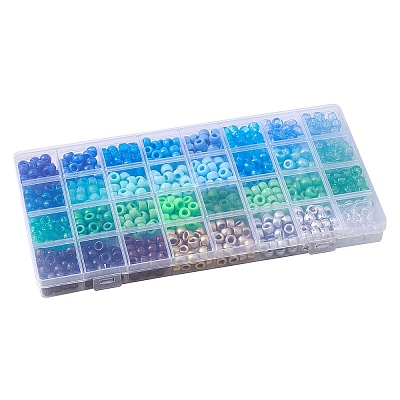 960Pcs 32 Style Transparent & Opaque Plastic Beads KY-YW0001-43-1