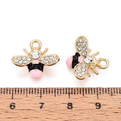 Alloy Rhinestone and Enamel Pendants PALLOY-T092-41G-02-1