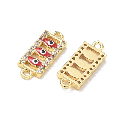 Brass Micro Pave Clear Cubic Zirconia Connector Charms CU-CBA6305-11G-B-1