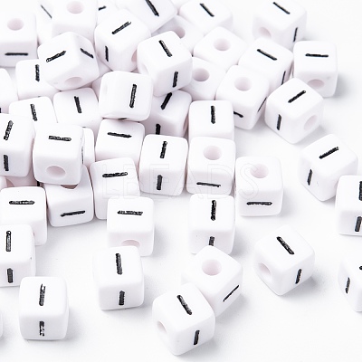 Letter Acrylic European Large Hole Beads X-OPDL-R050-10mm-I-1