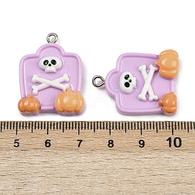 Halloween Opaque Resin Pendants RESI-C062-02A-1
