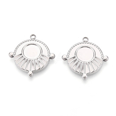 304 Stainless Steel Pendant Cabochon Settings LS-STAS-T065-93P-1