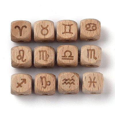 Natural Wood Constellation Beads LS-WOOD-M002-10-1