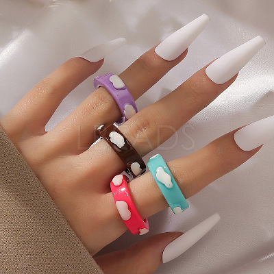 Resin Finger Rings for Women FS-WGBD8BE-02-1