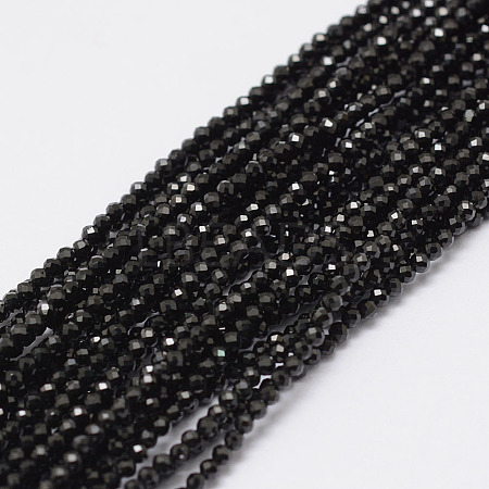 Natural Black Spinel Beads Strands G-E351-01A-1