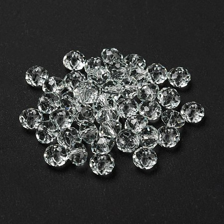 Faceted Transparent Glass Beads GLAA-D003-01B-01-1
