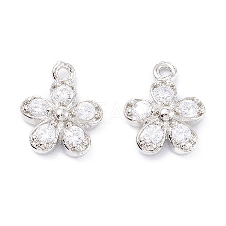 Rack Plating Brass Cubic Zirconia Charms ZIRC-C026-12P-1