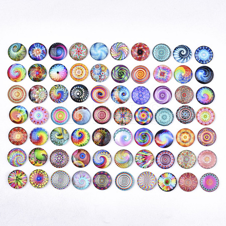 Flat Back Glass Cabochons GGLA-S047-04A-6mm-1