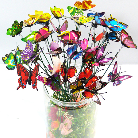 Butterfly Plastic Decorative Garden Stake WG47553-02-1
