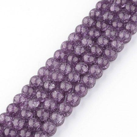 Synthetic Crackle Quartz Beads Strands GLAA-S134-8mm-16-1