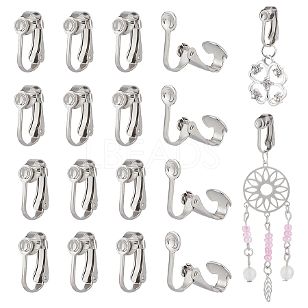 Unicraftale 70Pcs 304 Stainless Steel Clip-on Earring Findings STAS-UN0045-58-1