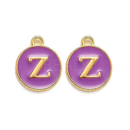Golden Plated Alloy Enamel Charms ENAM-Q437-12Z-1