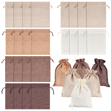 24Pcs 6 Style Burlap Packing Pouches ABAG-PH0001-17-1