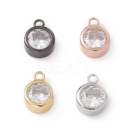 Rack Plating Brass Cubic Zirconia Charms KK-M231-26-1