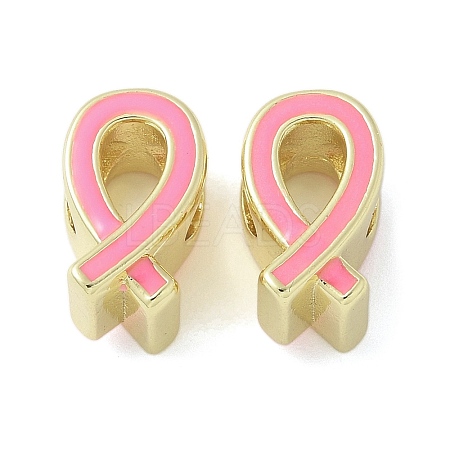 Brass Enamel European Beads KK-K298-04A-G-1