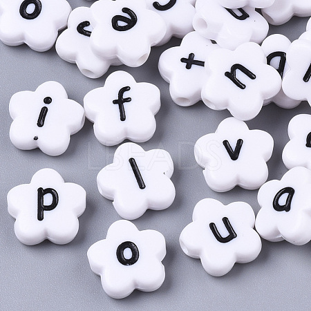 Opaque Spray Painted Acrylic Beads SACR-N009-21-1