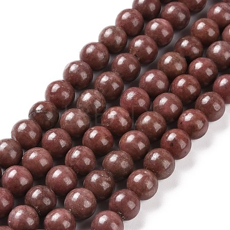 Natural Rhodonite Round Bead Strands G-J302-10-8mm-1