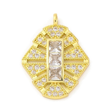 Brass Pendants with Cubic Zirconia KK-D536-10G-1