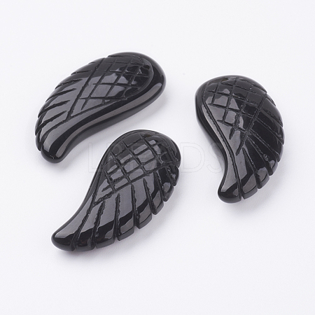 Natural Black Agate Pendants G-E435-F-07-1