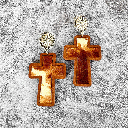 Easter Cross  Dangle Stud Earrings FS-WG862AE-06-1