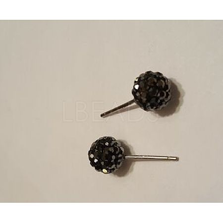 Sexy Valentines Day Gifts for Her 925 Sterling Silver Austrian Crystal Rhinestone Ball Stud Earrings Q286J261-1