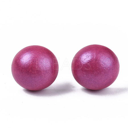 Pearlized Half Round Schima Wood Earrings for Girl Women EJEW-N048-001-10-1