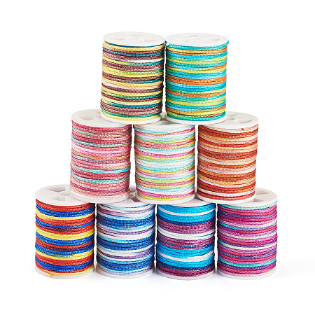 9 Rolls 9 Colors Segment Dyed Polyester Thread NWIR-TA0001-37A-1