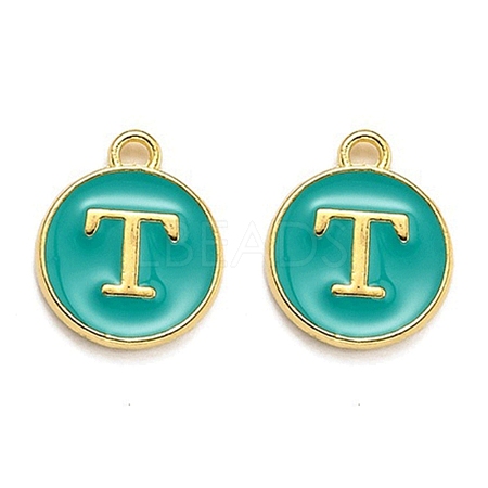 Golden Plated Alloy Enamel Charms ENAM-Q437-15T-1
