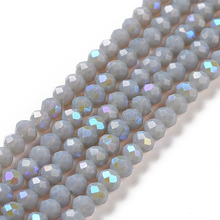 Electroplate Opaque Solid Color Glass Beads Strands EGLA-A034-P4mm-L13-1