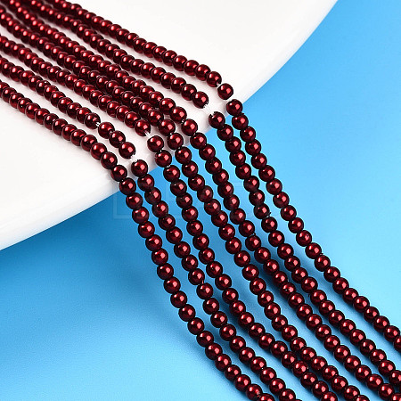 Baking Paint Pearlized Glass Pearl Bead Strands HY-N002-2mm-A13-1
