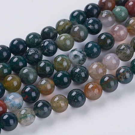 Natural Indian Agate Beads Strands G-G515-4mm-05-1