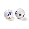 Natural Wood European Beads WOOD-S059-01G-2