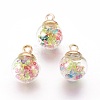 Transparent Glass Bottle Pendants LS-GLAA-L018-02-1