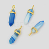 Natural Banded Agate Pointed Pendants G-G902-A09-1