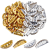 100Pcs 2 Colors Brass Crystal Rhinestone Spacer Bars ALRI-SC0001-60B-1