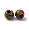 Natural Unakite European Beads G-B130-01-3