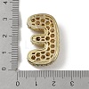 Rack Plating Brass Micro Pave Clear Cubic Zirconia Pendants ZIRC-U002-G-E-3