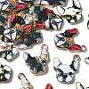 30Pcs 3 Colors Zinc Alloy Enamel Pendants ENAM-CJ0001-73-3