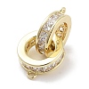 Brass Micro Pave Clear Cubic Zirconia Pendants ZIRC-L104-008G-2