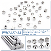 Unicraftale 48Pcs 8 Style 304 & 201 & 303 Stainless Steel European Beads STAS-UN0040-02-4