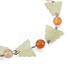 Butterfly Natural New Jade Beaded Bracelets for Girl Women BJEW-S145-002B-2